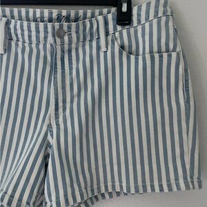 Universal Thread Blue and White Striped Women Shorts